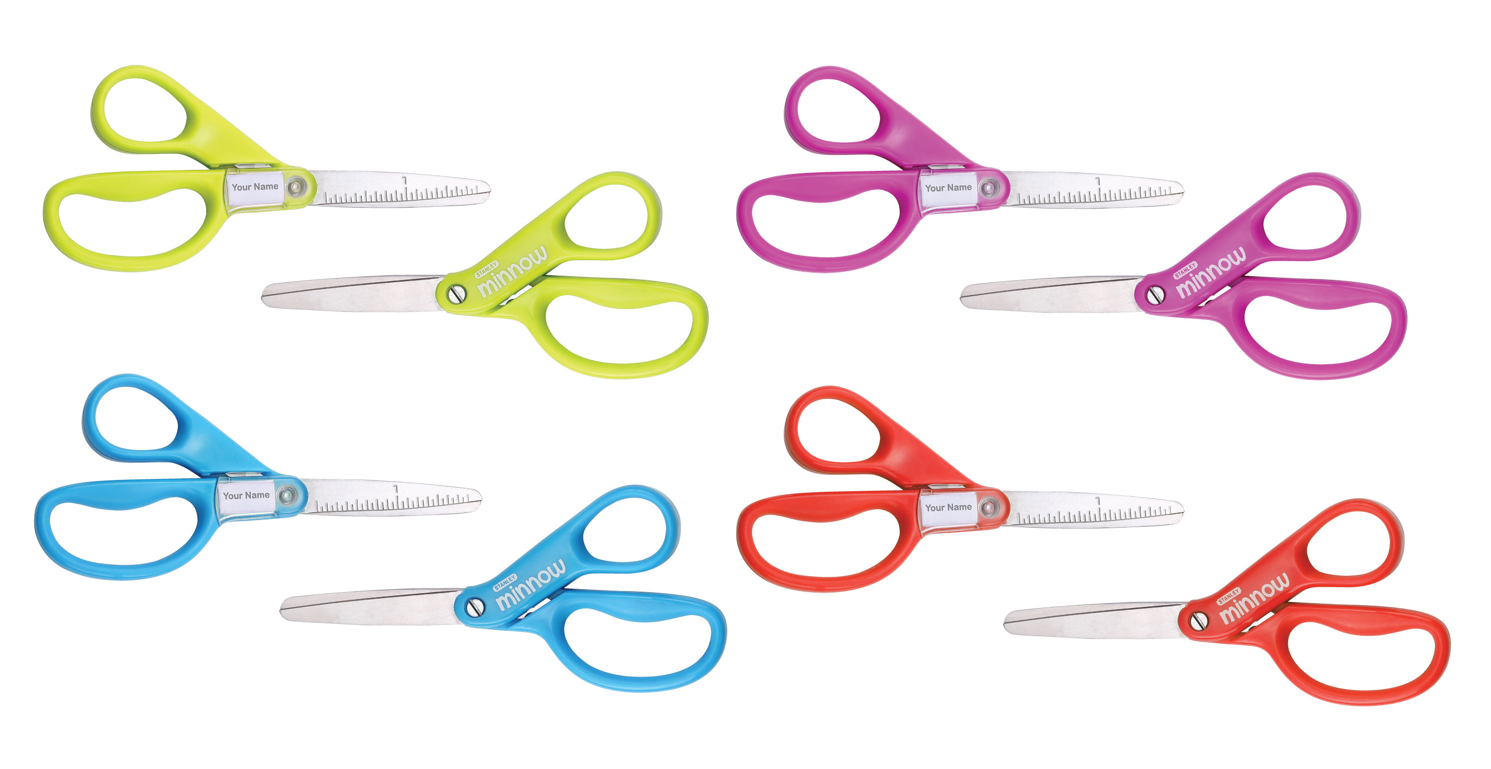 Stanley 5-inch Pointed Tip Minnow Kids Scissors, 8-Pack, Assorted Colors - image 1 of 15