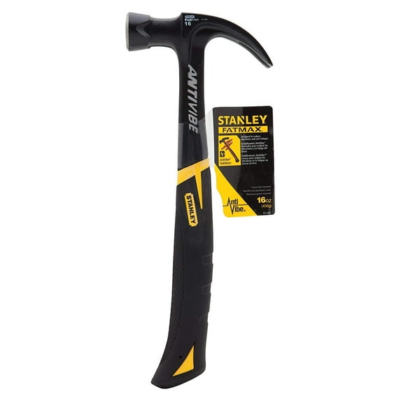 Stanley 51-162 16 oz FatMax Xtreme AntiVibe Curve Claw Nailing Hammer
