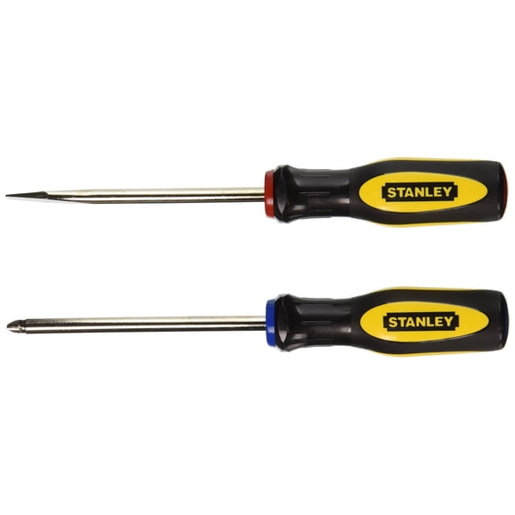 Stanley Screwdriver Set Standard Fluted - Ergonomic Handle - 2 Piece, Multicolor