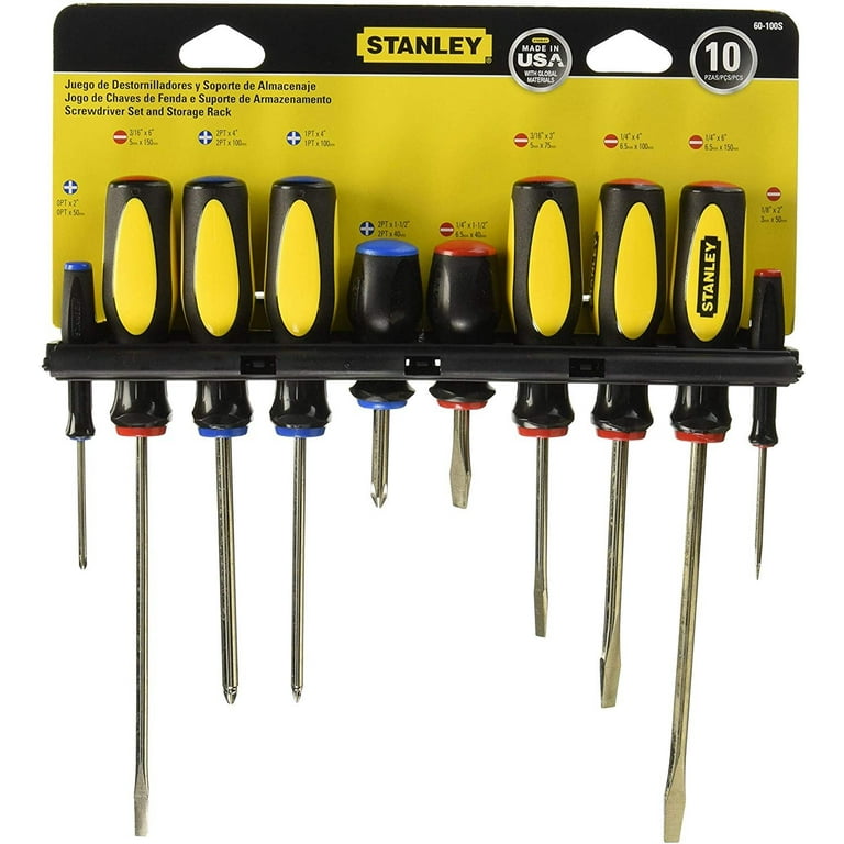 Stanley 10-Piece Standard Fluted Screwdriver Set, 60-100