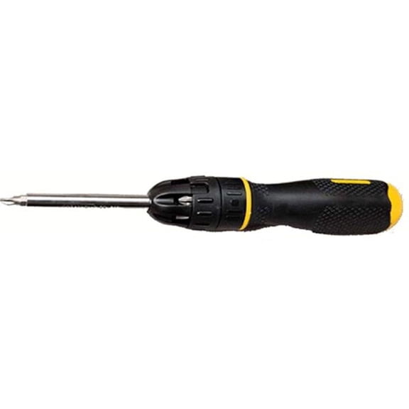 Stanley 68-010 Multi-Bit Ratchet Screwdriver - Black - 10 Bits Included - Durable Design