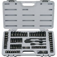 Stanley 69-Piece Black Chrome SAE/Metric Socket Set - Pack of 2