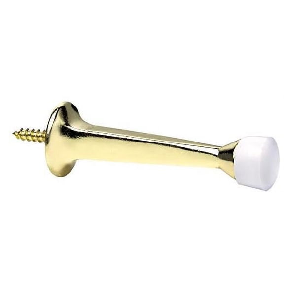 Stanley 75-5874 Baseboard Rigid Doorstop, Bright Brass, 2 Per Card