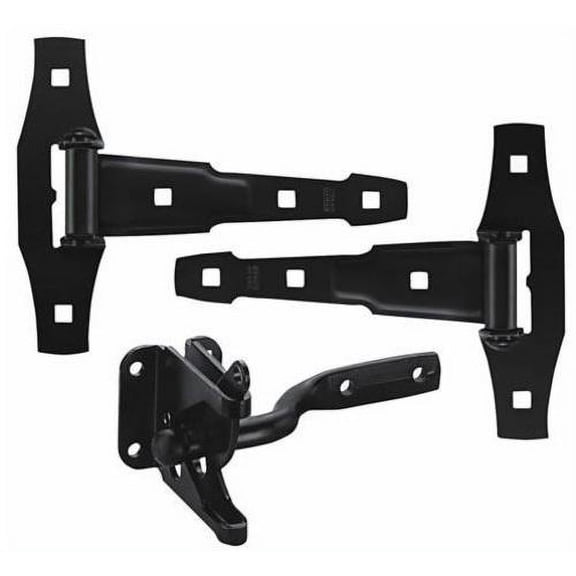 Stanley 827626 Ornamental T-Hinges Latch Set, Black Coated