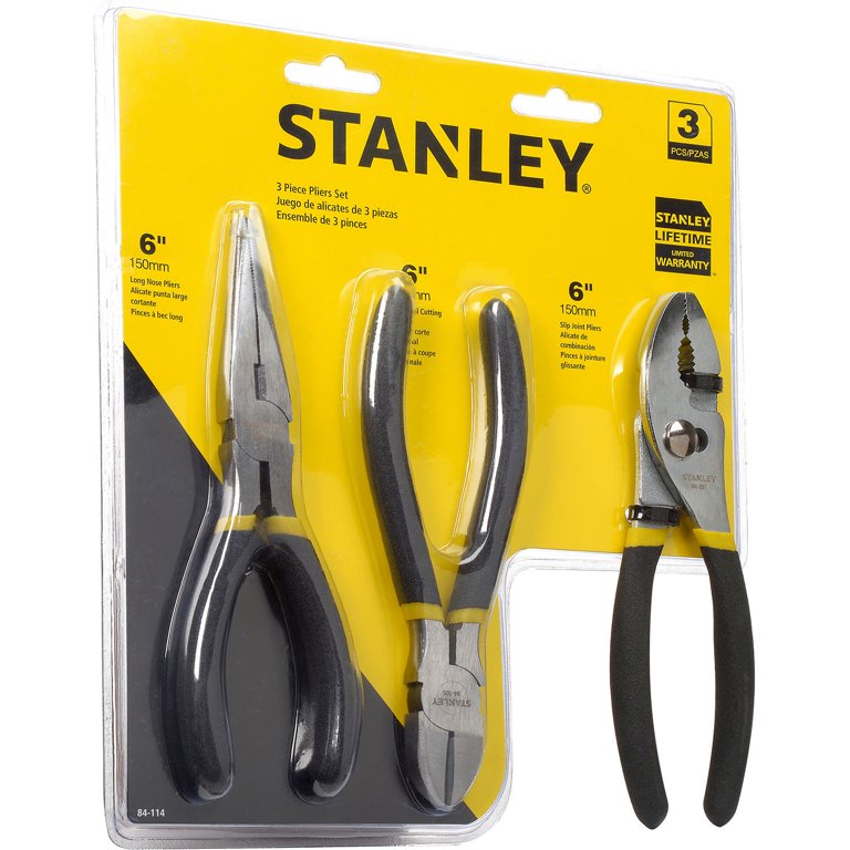 新品　STANLEY 3点セット 3 Piece Basic Plier Set (Long Nose, Slip Joint, Diagonal
