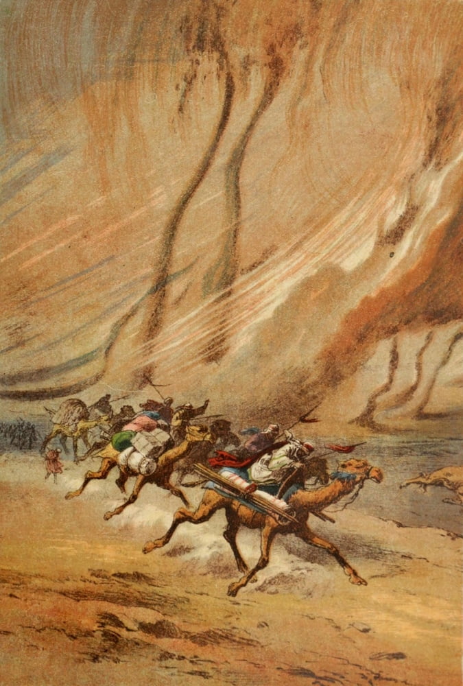 Stanley & Africa c1875 A whirlwind of sand in the Sahara Canvas Art - Unknown (24 x 36)