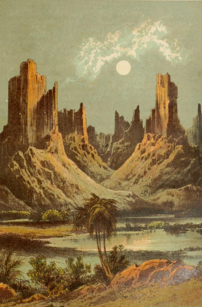 Stanley & Africa c1875 The mountains of Hombori Canvas Art - Unknown (18 x 24)
