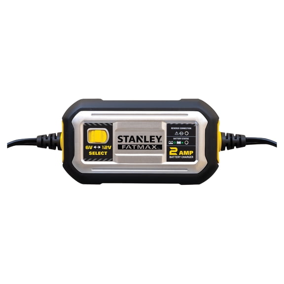 STANLEY FATMAX 2-Amp 6-Volt/12-Volt Automatic Battery Charger/Maintainer for Lead-Acid Batteries