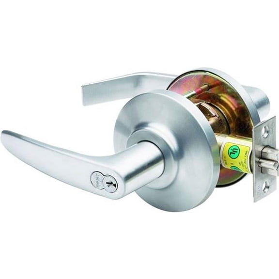 Stanley Best 2.75 in. 7K Series Backset 7 Pin Entry 16 Lever & D Rose ANSI Strike Less Core, Satin Chrome