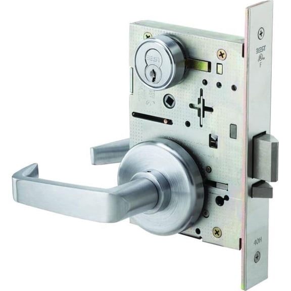 Stanley Best 45H 7 R 15 H 626 RH 7-Pin Contour Angle Return Standard Lever Lock, Classroom, Satin Chrome, 2"