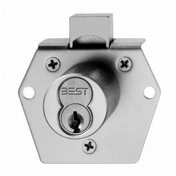 Stanley Best 5L7RD2626 5L Series 7 Pin Rim Deadlocking Vertical Cabinet Lock, Satin Chrome