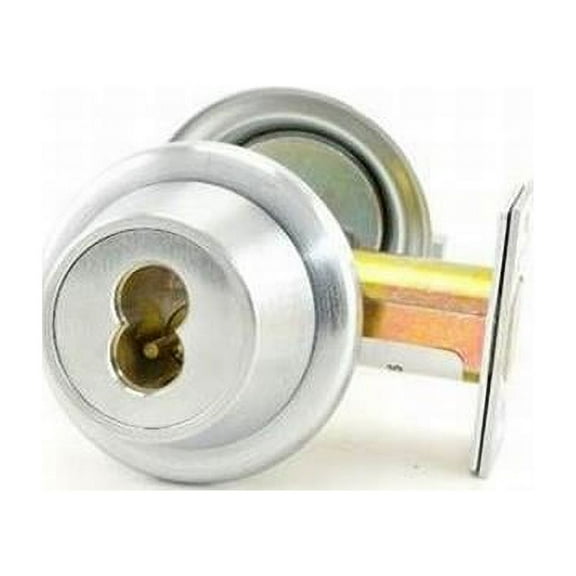 Stanley Best 8T27KSTK626 2.37 in. 8T Series Backset 7 Pin Standard Strike Less Core Single Cylinder Deadbolt, Satin Chrome