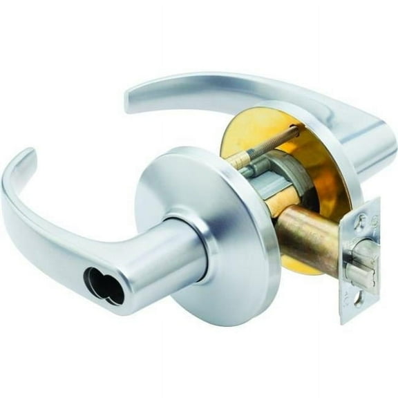 Stanley Best 9K37D14DS3626 2.75 in. 9K Series Backset 7 Pin Storeroom 14 Lever & D Rose with ANSI Strike Less Core, Satin Chrome