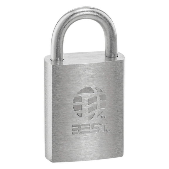 Stanley Best Best 11B72T Padlock Brass, Satin Chrome, Silver, Box of 1, Brass; Stainless Steel