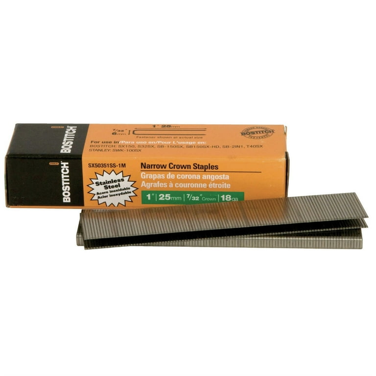 Bostitch 7/32 inch W X 1/2 in. L Galvanized Steel Wire Staples 18 Ga. Bostitch 7/32 inch W X 1/2 in. L Galvanized Steel Wire Staples 18 Ga.
