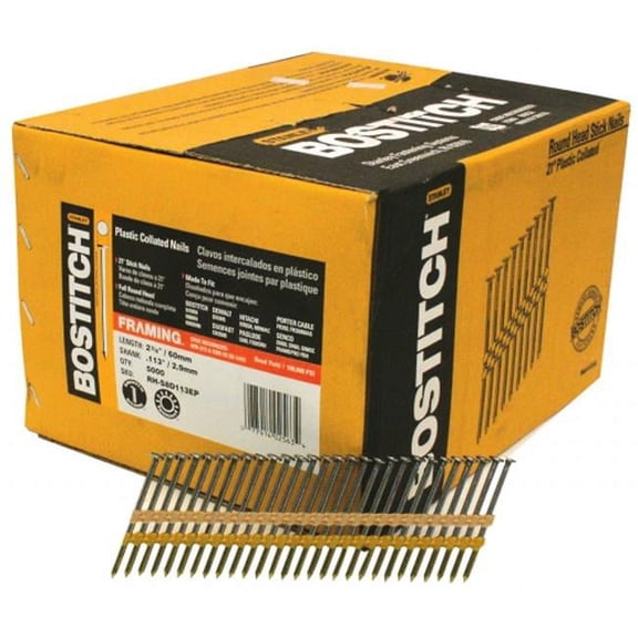 Stanley Bostitch 5 000 Count 2.38 in. Smooth Shank 21 degrees Plastic Collate