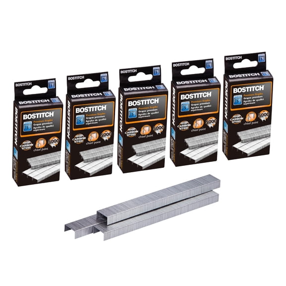 Stanley Bostitch B8 Staples 1/4", 5 Boxes (25000 Staples)