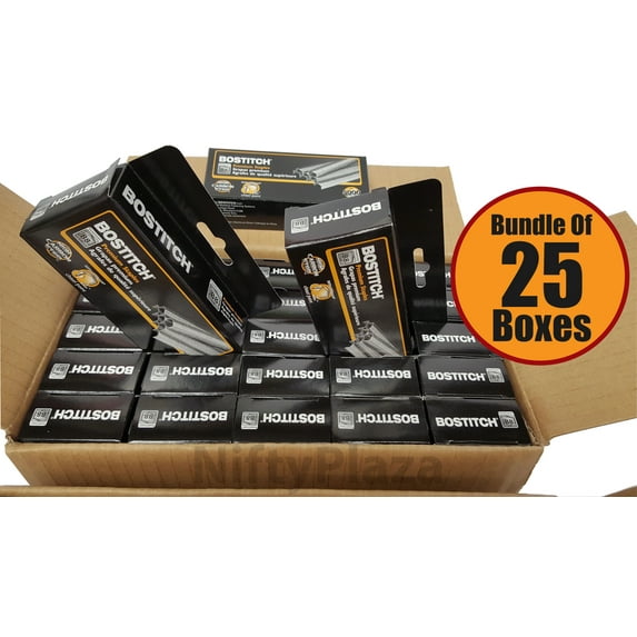 Stanley Bostitch B8 Staples 1/4 Inch, 25 Boxes (125,000 Staples)