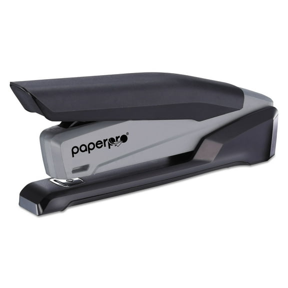 Stanley Bostitch EcoStapler Spring-Powered Desktop Stapler, 20-Sheet Capacity, Black/Gray