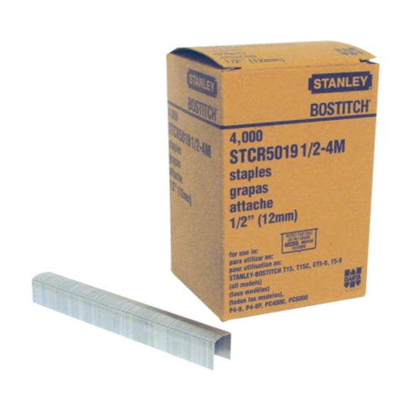 Bostitch PowerCrown 1/4 in. L x 7/16 in. W Steel Wide Crown Staples 18 Ga. 6000 pk