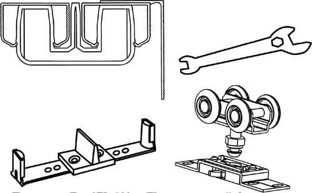 Stanley Bpc150n0048 2Panel 48" Heavy Duty Sliding Door Hardware Set