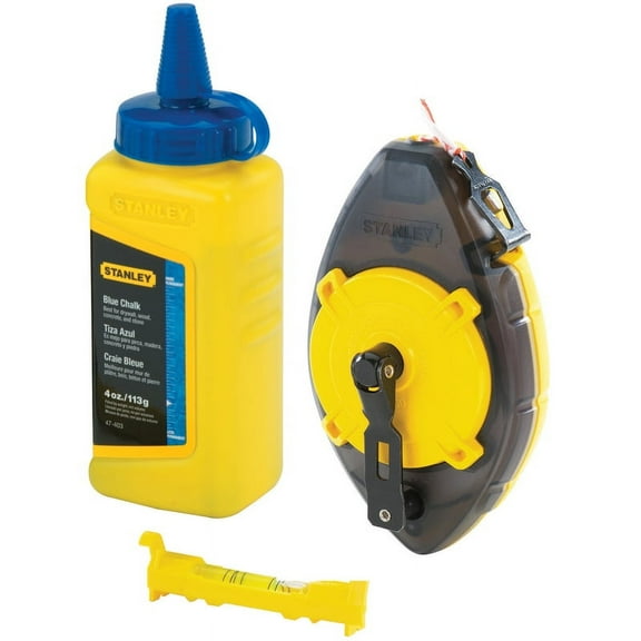 Stanley Chalk Line Reel, Blue Chalk, Line Level