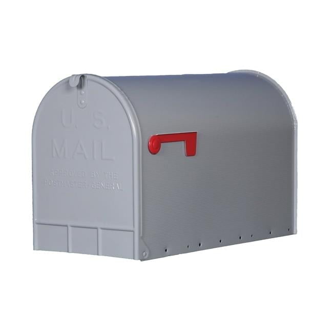 Extra Large Gray Powder-Coated Steel Post Mount Mailbox