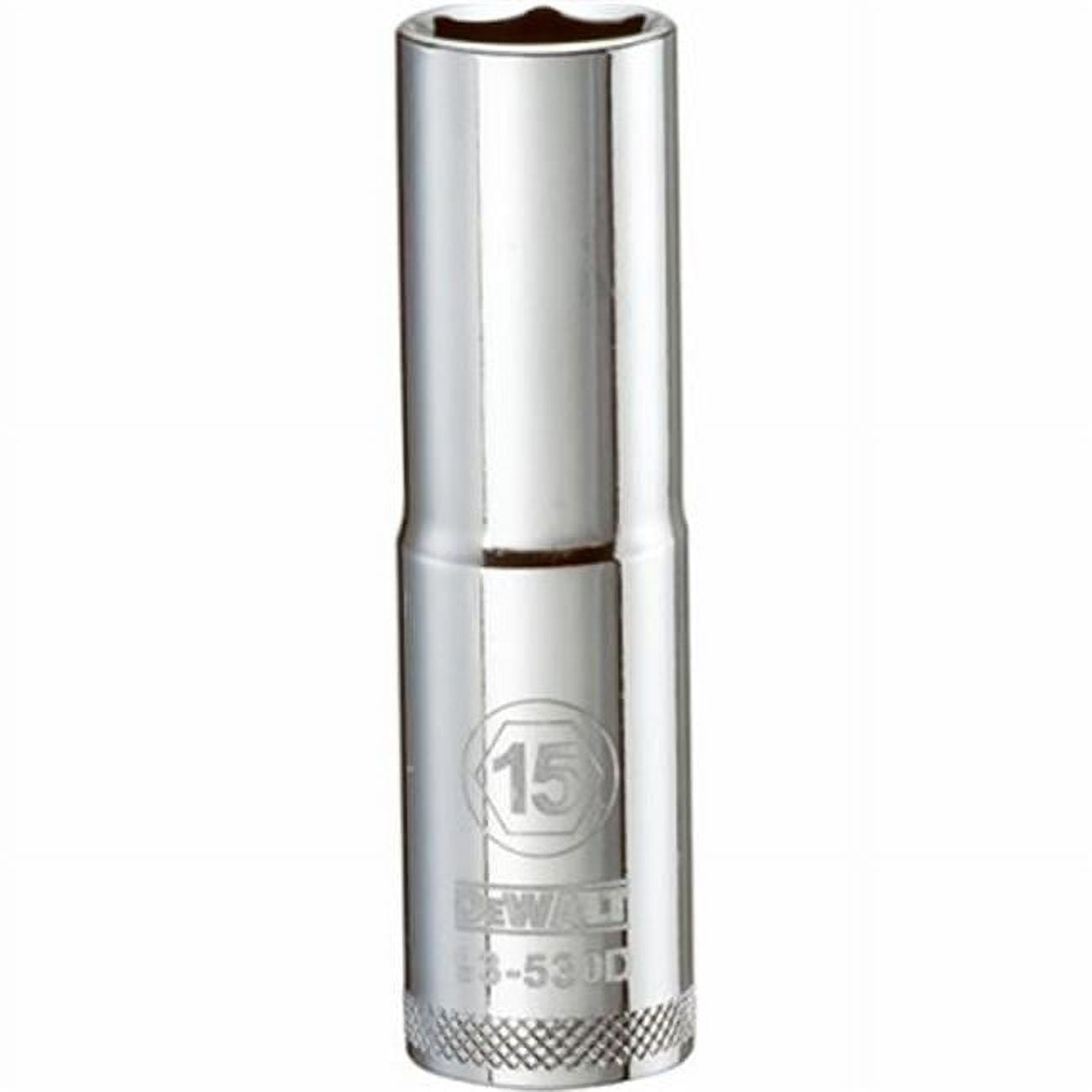 Stanley Consumer Tools 227850 0.5 in. Drive, 15 mm 6 Point Polished Chrome Vanadium Steel Socket