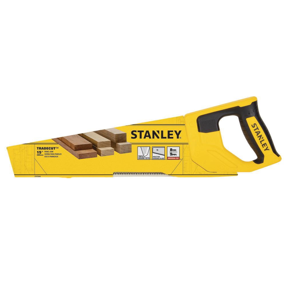 Stanley Panel Handsaw Tradecut 274129 - 15 In Blade, Ergonomic Handle, 8 TPI - Multicolor