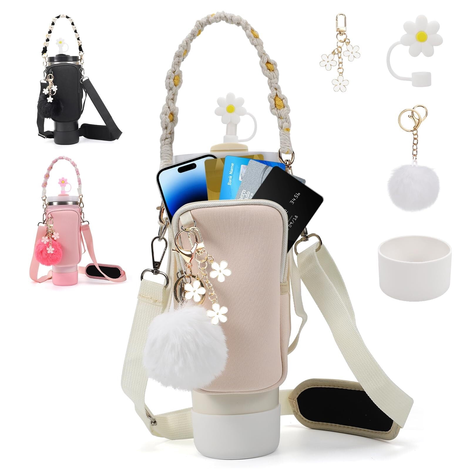 Stanley Cup Accessories Bundle - Handle Strap, Silicone Straw Cover, Boot & Charms For 30oz & 40oz Tumblers