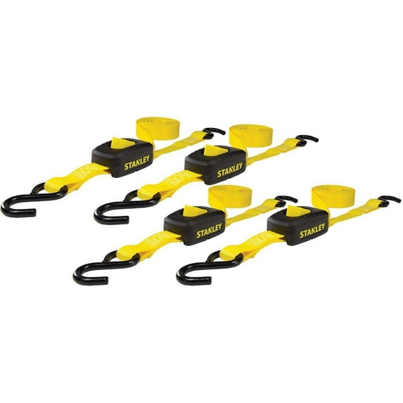 Stanley Enclosed Cam Buckle Cargo Tie Down Straps 1In X 10' 1200 Lbs Break Strength 4Pk