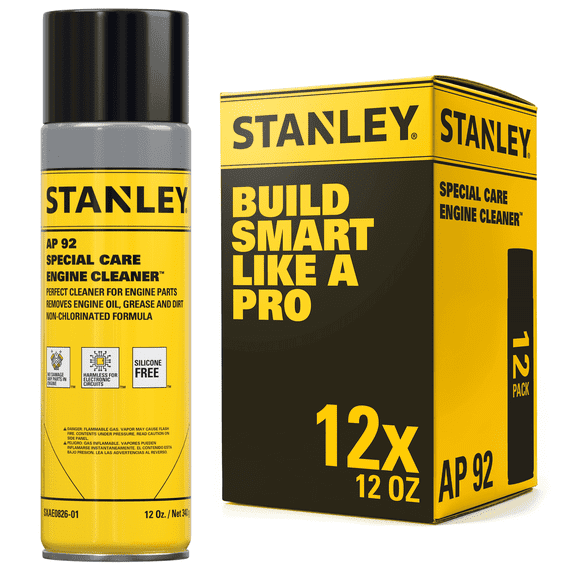 Stanley AP92 Engine Cleaner & Degreaser Spray, Light Citrus Scent, 12 oz, 12 Pack