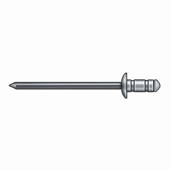 Blind Rivet, Flanged Head, 1/8 in Dia., 5/16 in L, Aluminum Body, 500 PK