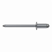 Blind Rivet, Dome Head, 5/32 in Dia., 17/32 in L, Steel Body, 500 PK