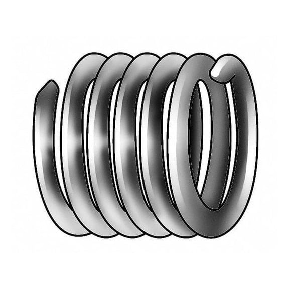 Tanged Helical Insert, Free-Running, #6-32 Thrd Sz, 18-8 Stainless Steel, 12 PK