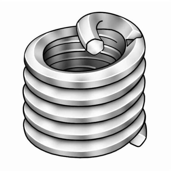 Tanged Helical Insert, Screw-Locking, #1-14 Thrd Sz, 18-8 Stainless Steel