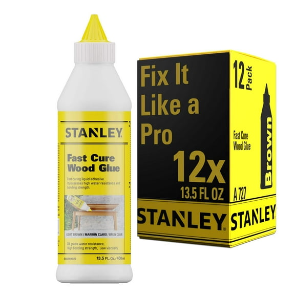 Stanley Fast Cure Wood Glue - D4 High Durability, 13.5oz-12 Pack