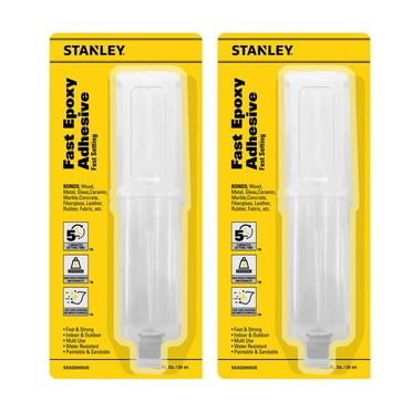 Stanley Fast Epoxy Adhesive - Quick-Setting Multi-Surface Glue, 0.85oz-2 Pack