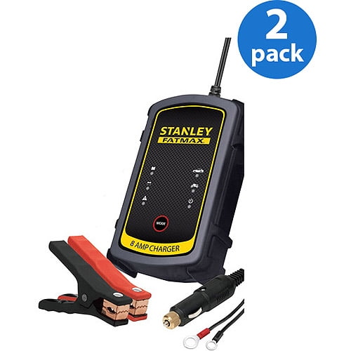 Stanley FatMax Battery Charger/Maintainer includes *Bonus Power Cord*, (2) Pack  Bundle 