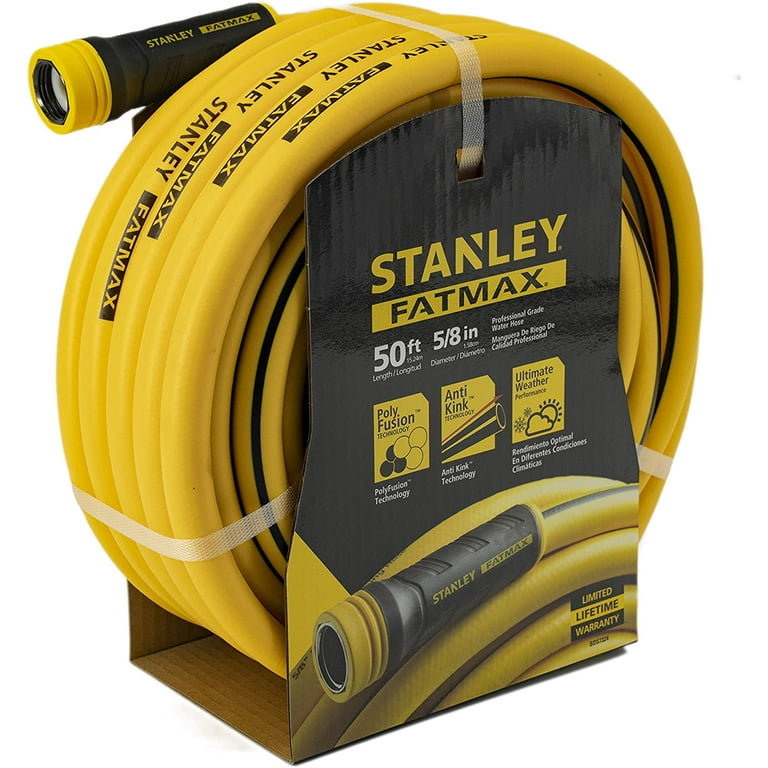  Stanley Fatmax Professional Grade Water Hose, 50' x 5/8,  Yellow 500 PSI : Patio, Lawn & Garden