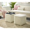 thumbnail image 1 of Posh Living Stanley Modern Faux Fur Fabric Cube Storage Ottoman in White, 1 of 8