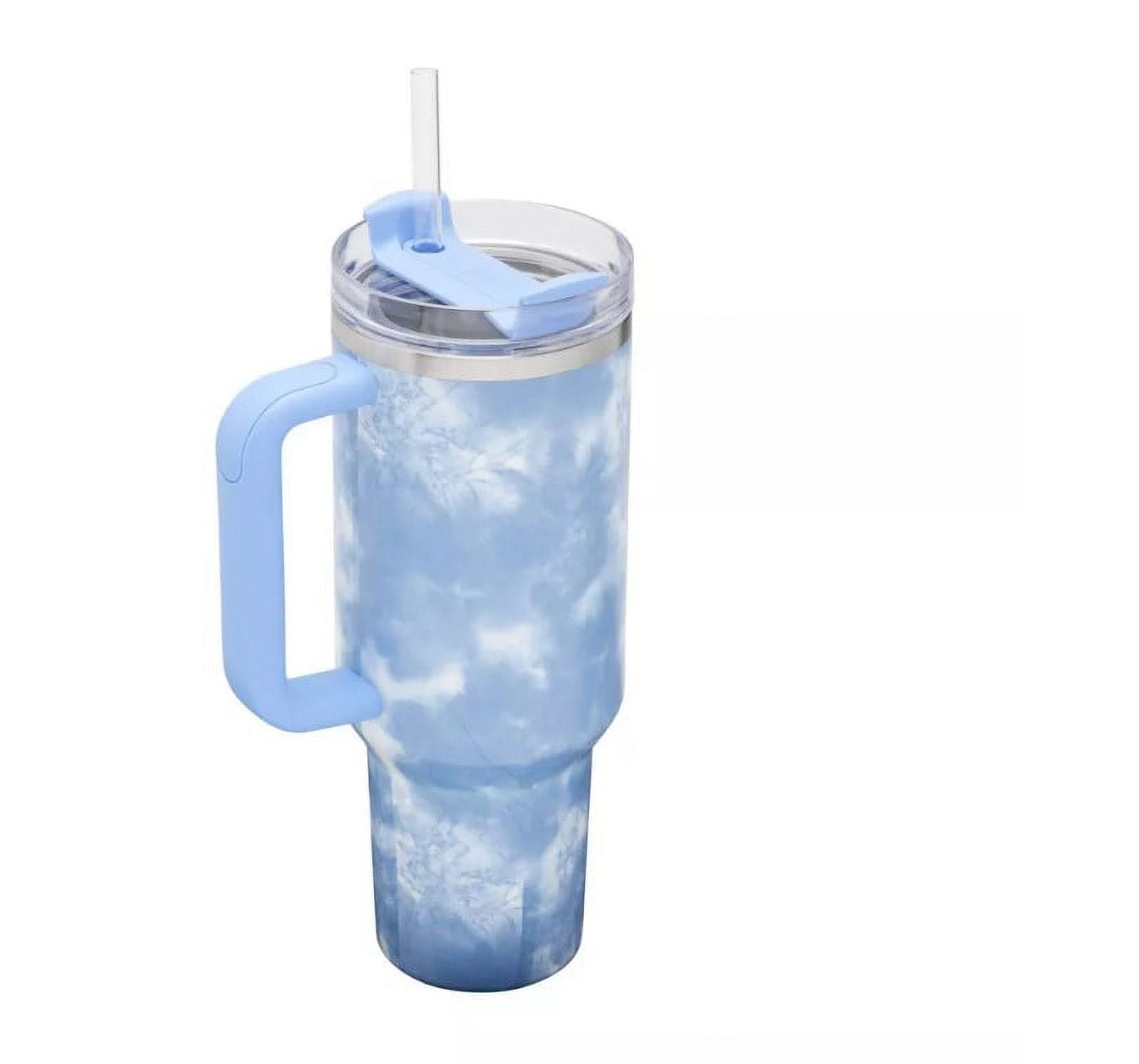 Stanley 40 oz Tumbler Handle Straw 🔥 Steel Flowstate Quencher H2.0 | Pool  Blue