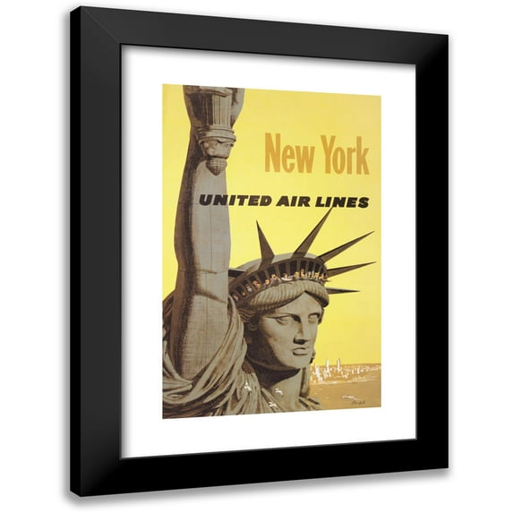 Stanley Galli 11x14 Black Modern Framed Museum Art Print Titled - New York, United Air Lines (1960)