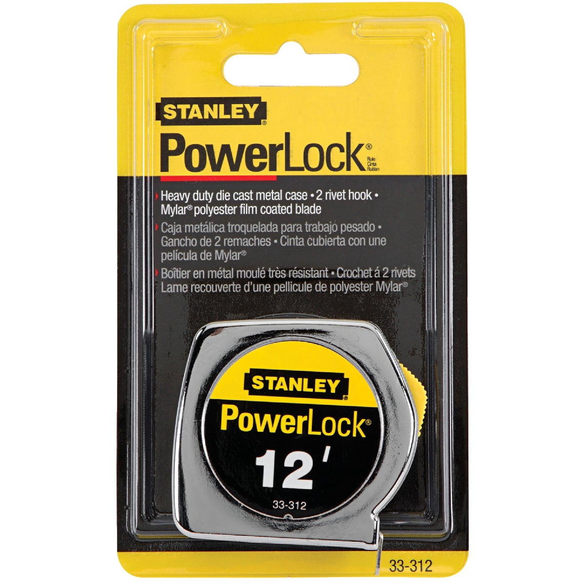 3-pack Stanley PowerLock Tape Measure - Heavy Duty, Measuring Tape Lock - 3 Pack, 12 ft — Residential Use, Standard Application