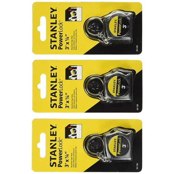 Stanley Hand Tools 39-130 3' PowerLock Key Tape Rule - 3 Pack