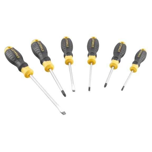 Stanley Hand Tools Cushion Grip Screwdriver Set, 6 Piece