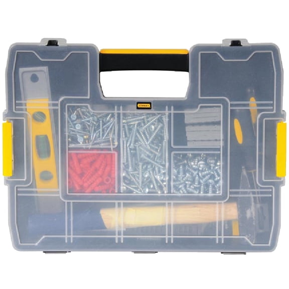 Stanley Hand Tools STST14022 11-1/2" X 14-3/4 Plastic Lock Jaw Utility Box — Home & Garage Storage, Stackable Design