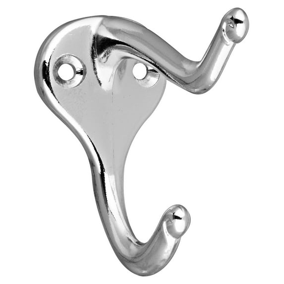 Coat/Hat Hook, 2-1/4" H, Bright Chromium Plated Stanley Hardware Coat Hook