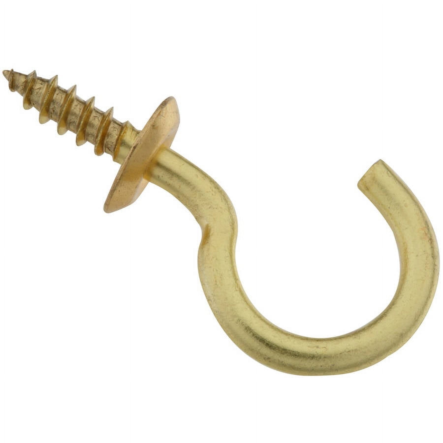 Stanley Hardware 759040 1" Solid Brass Cup Hooks, 4 Count