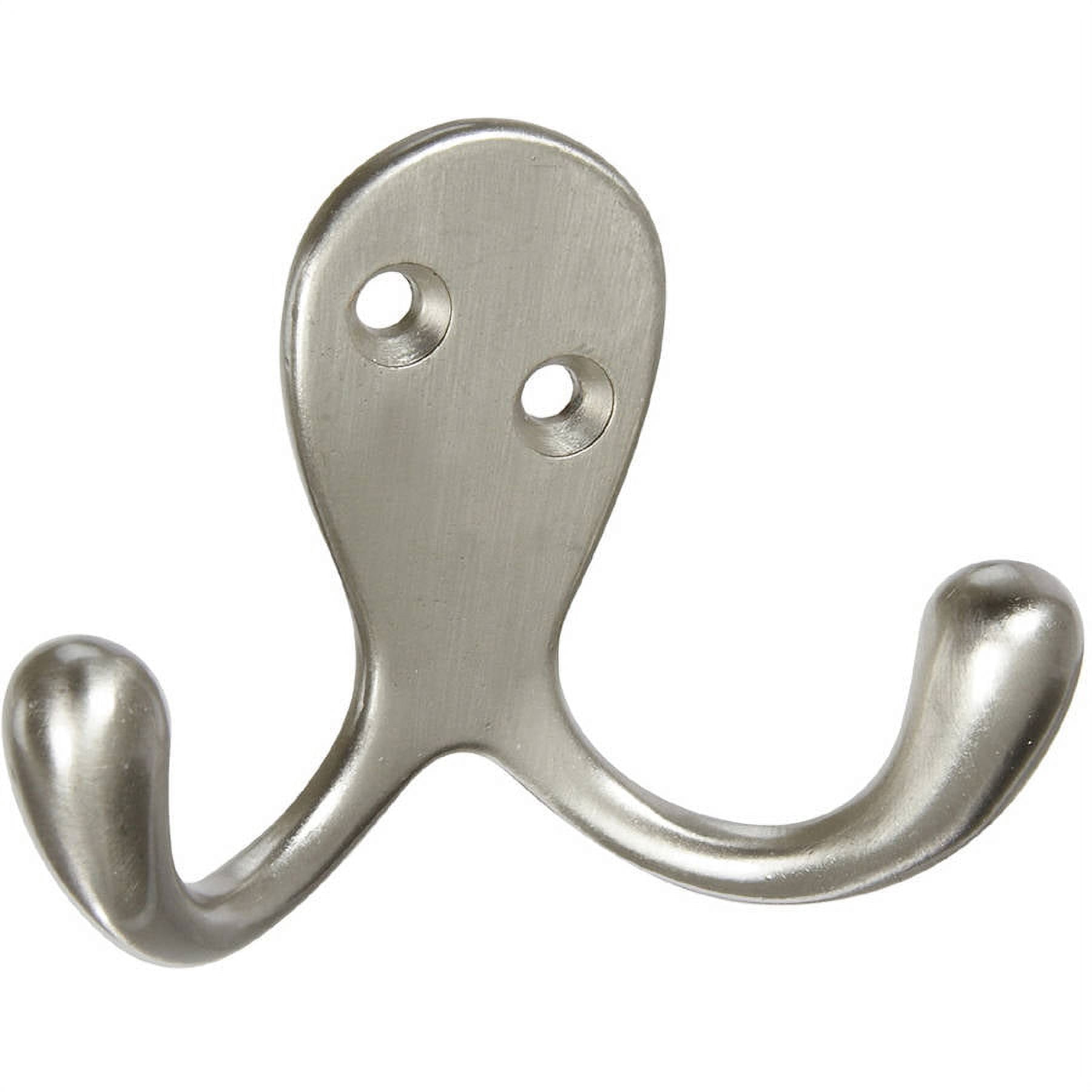 Stanley Hardware 806547 Satin Nickel Finish Double Robe Hook - Walmart.com